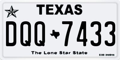 TX license plate DQQ7433