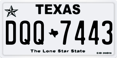 TX license plate DQQ7443