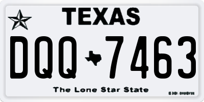 TX license plate DQQ7463