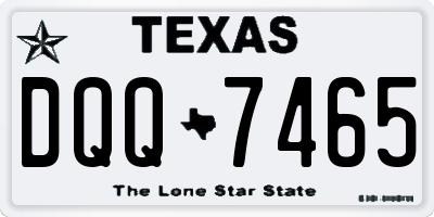 TX license plate DQQ7465