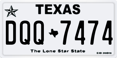 TX license plate DQQ7474