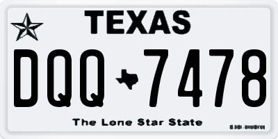 TX license plate DQQ7478