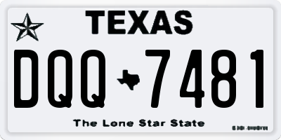 TX license plate DQQ7481