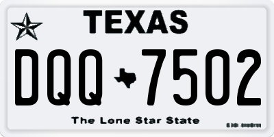 TX license plate DQQ7502