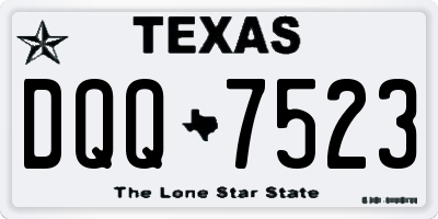 TX license plate DQQ7523