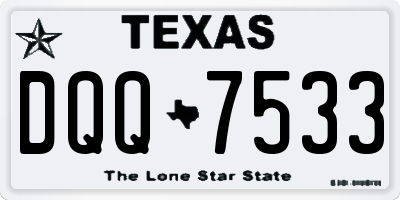 TX license plate DQQ7533