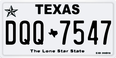 TX license plate DQQ7547