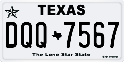 TX license plate DQQ7567