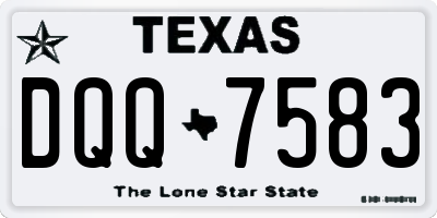 TX license plate DQQ7583