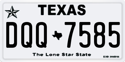 TX license plate DQQ7585