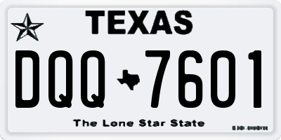 TX license plate DQQ7601