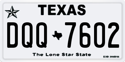 TX license plate DQQ7602