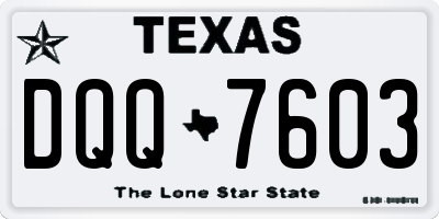 TX license plate DQQ7603