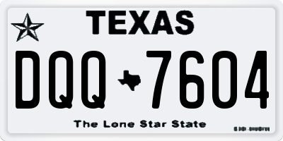 TX license plate DQQ7604