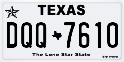 TX license plate DQQ7610