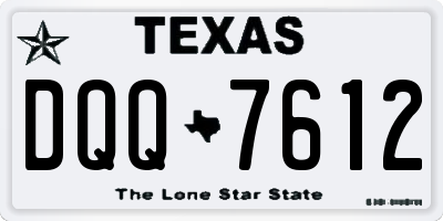 TX license plate DQQ7612