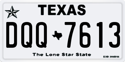 TX license plate DQQ7613