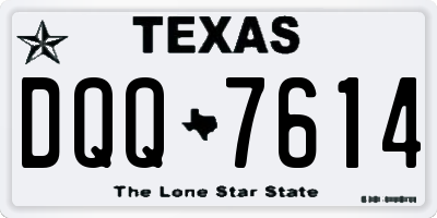 TX license plate DQQ7614