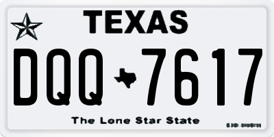 TX license plate DQQ7617