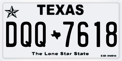 TX license plate DQQ7618