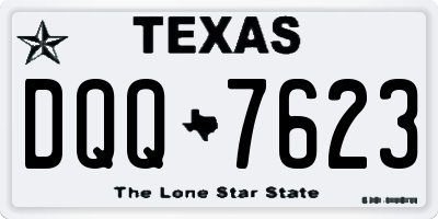 TX license plate DQQ7623