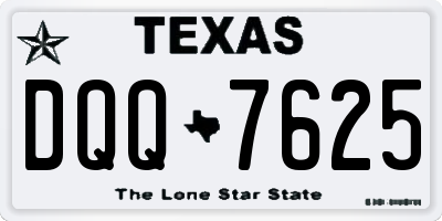 TX license plate DQQ7625