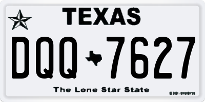 TX license plate DQQ7627