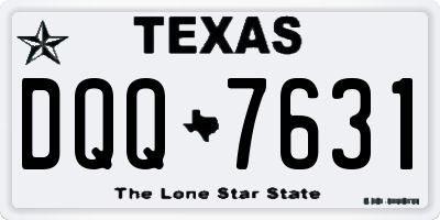 TX license plate DQQ7631