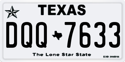 TX license plate DQQ7633