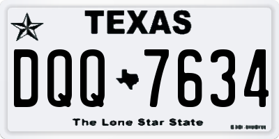 TX license plate DQQ7634