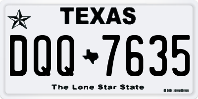 TX license plate DQQ7635