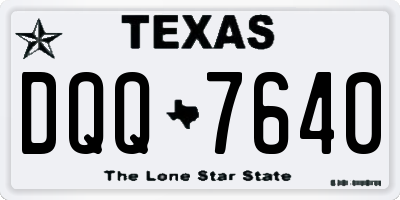 TX license plate DQQ7640