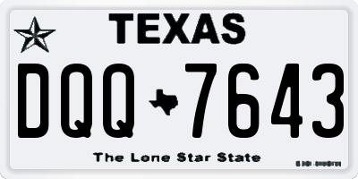 TX license plate DQQ7643