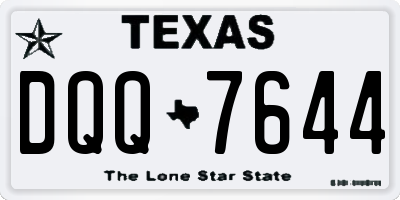 TX license plate DQQ7644
