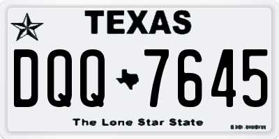TX license plate DQQ7645