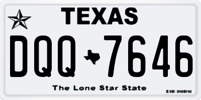 TX license plate DQQ7646