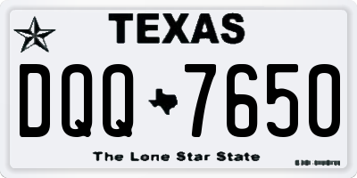 TX license plate DQQ7650
