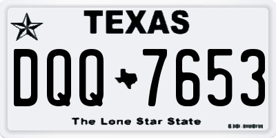 TX license plate DQQ7653