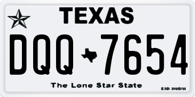 TX license plate DQQ7654