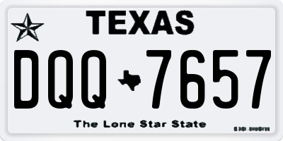 TX license plate DQQ7657