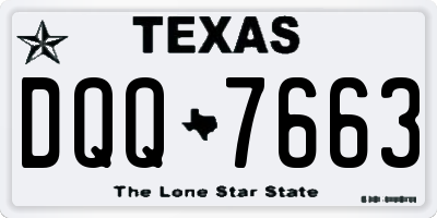 TX license plate DQQ7663