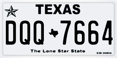TX license plate DQQ7664