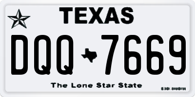 TX license plate DQQ7669