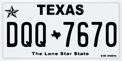 TX license plate DQQ7670