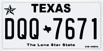 TX license plate DQQ7671