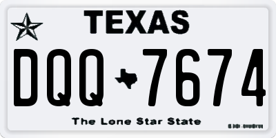 TX license plate DQQ7674