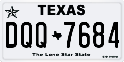 TX license plate DQQ7684