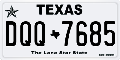 TX license plate DQQ7685