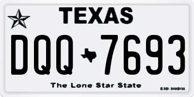 TX license plate DQQ7693