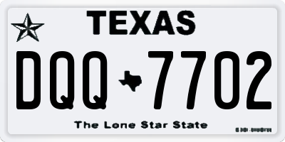 TX license plate DQQ7702